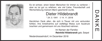 Traueranzeige von Dieter Hildebrandt von Siegener Zeitung