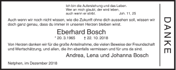 Traueranzeige von Eberhard Bosch von Siegener Zeitung