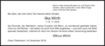 Traueranzeige von Ilka Wirth von Siegener Zeitung