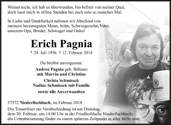 Traueranzeige von Erich Pagnia von Siegener Zeitung