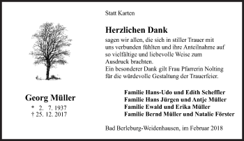 Traueranzeige von Georg Müller von Siegener Zeitung