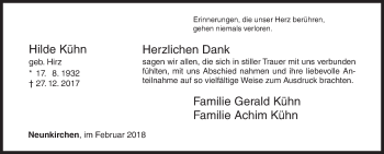 Traueranzeige von Hilde Kühn von Siegener Zeitung