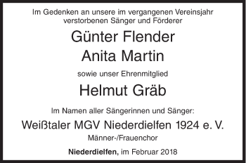 Traueranzeige von In Gedenken  von Siegener Zeitung