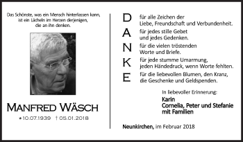 Traueranzeige von Manfred Wäsch von Siegener Zeitung