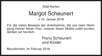 Traueranzeige von Margot Scheunert von Siegener Zeitung