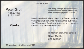 Traueranzeige von Peter Groth von Siegener Zeitung