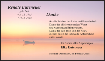 Traueranzeige von Renate Euteneuer von Siegener Zeitung