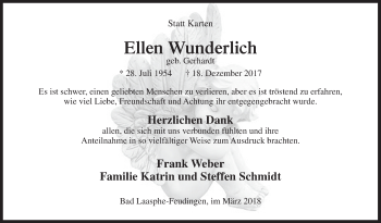Traueranzeige von Ellen Wunderlich von Siegener Zeitung