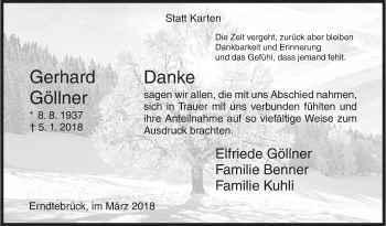 Traueranzeige von Gerhard Göllner von Siegener Zeitung