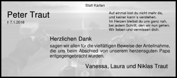 Traueranzeige von Peter Traut von Siegener Zeitung