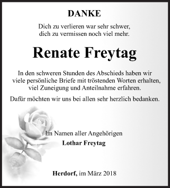 Traueranzeige von Renate Freytag von Siegener Zeitung