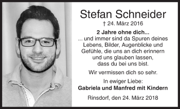 Traueranzeige von Stefan Schneider von Siegener Zeitung