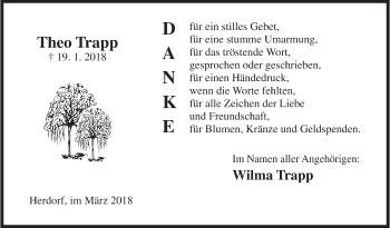 Traueranzeige von Theo Trapp von Siegener Zeitung