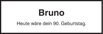 Traueranzeige von Bruno  von Siegener Zeitung