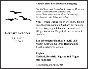 Traueranzeige von Gerhard Schöber von Siegener Zeitung