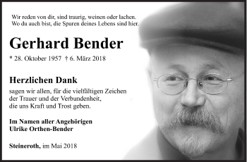 Traueranzeige von Gerhard Bender von Siegener Zeitung