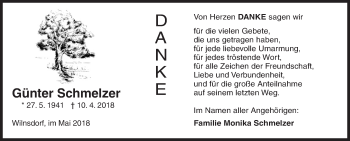 Traueranzeige von Günter Schmelzer von Siegener Zeitung