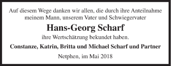 Traueranzeige von Hans-Georg Scharf von Siegener Zeitung