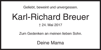 Traueranzeige von Karl-Richard Breuer von Siegener Zeitung