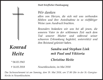 Traueranzeige von Konrad Heite von Siegener Zeitung