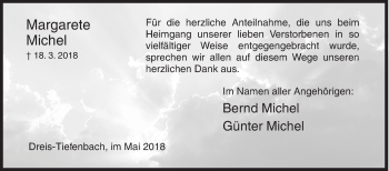 Traueranzeige von Margarete Michel von Siegener Zeitung
