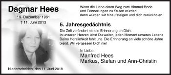 Traueranzeige von Dagmar Hess von Siegener Zeitung