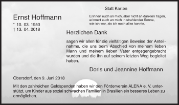 Traueranzeige von Ernst Hoffmann von Siegener Zeitung