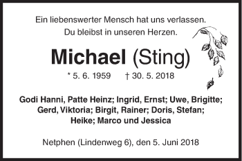 Traueranzeige von Michael  von Siegener Zeitung