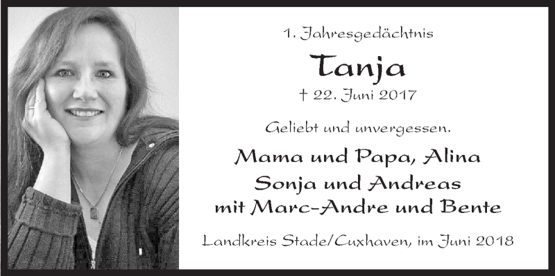  Traueranzeige für Tanja Jung vom 22.06.2018 aus Siegener Zeitung