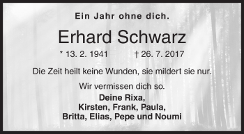 Traueranzeige von Erhard Schwarz von Siegener Zeitung