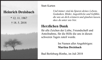 Traueranzeige von Heinrich Dreisbach von Siegener Zeitung