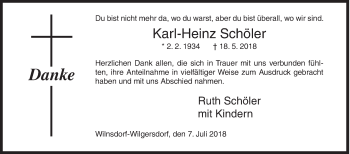 Traueranzeige von Karl-Heinz Schöler von Siegener Zeitung