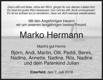 Traueranzeige von Marko Hermann von Siegener Zeitung