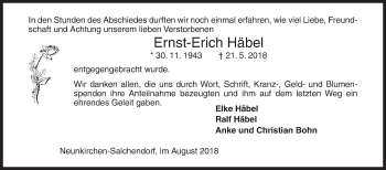 Traueranzeige von Ernst-Erich Häbel von Siegener Zeitung