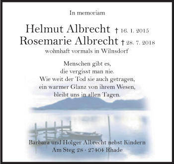Traueranzeige von Helmut und Rosemarie Albrecht von Siegener Zeitung