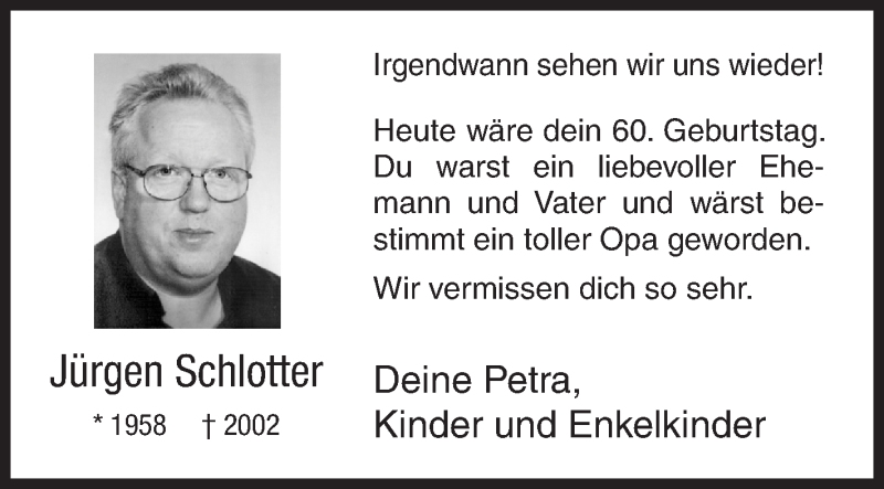  Traueranzeige für Jürgen Schlotter vom 29.08.2018 aus Siegener Zeitung