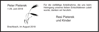 Traueranzeige von Peter Pieterek von Siegener Zeitung