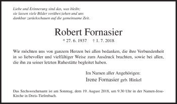 Traueranzeige von Robert Fornasier von Siegener Zeitung