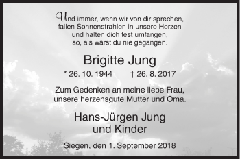 Traueranzeige von Brigitte Jung von Siegener Zeitung