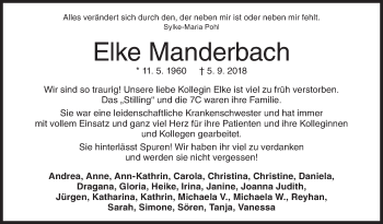 Traueranzeige von Elke Manderbach von Siegener Zeitung