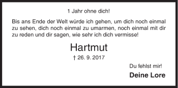 Traueranzeige von Hartmut Baubkus von Siegener Zeitung