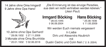 Traueranzeige von Irmgard und Hans Böcking von Siegener Zeitung