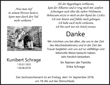 Traueranzeige von Kunibert Schrage von Siegener Zeitung