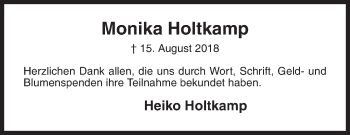Traueranzeige von Monika Holtkamp von Siegener Zeitung