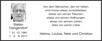 Traueranzeige von Stefan Dangendorf von Siegener Zeitung