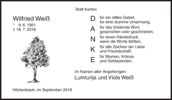 Traueranzeige von Wilfried Weiß von Siegener Zeitung