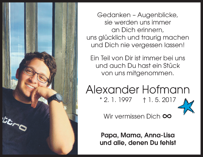  Traueranzeige für Alexander Hofmann vom 02.01.2019 aus Siegener Zeitung