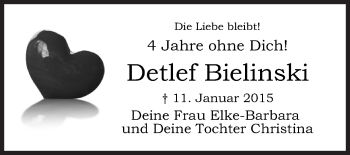 Traueranzeige von Detlef Bielinski von Siegener Zeitung