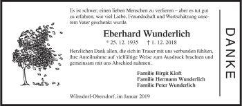 Traueranzeige von Eberhard Wunderlich von Siegener Zeitung