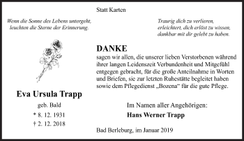 Traueranzeige von Eva Ursula Trapp von Siegener Zeitung